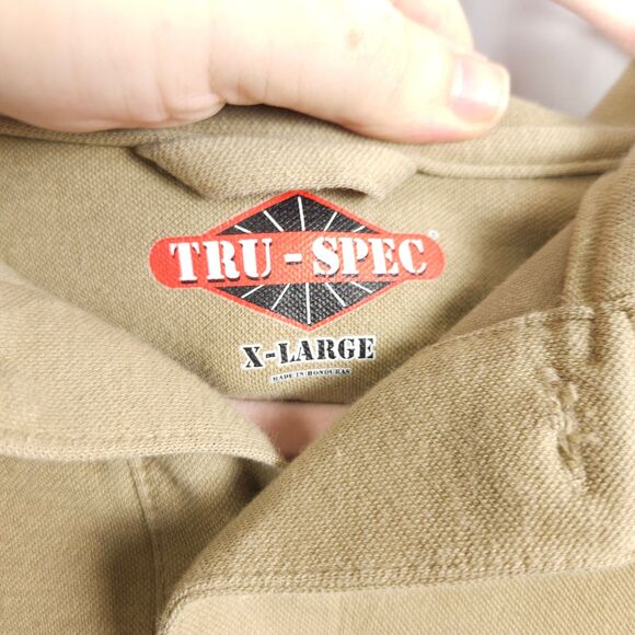 Tru-Spec Mens XL X-Large Beige Tan Short Sleeve Polo Shirt - Picture 2 of 7